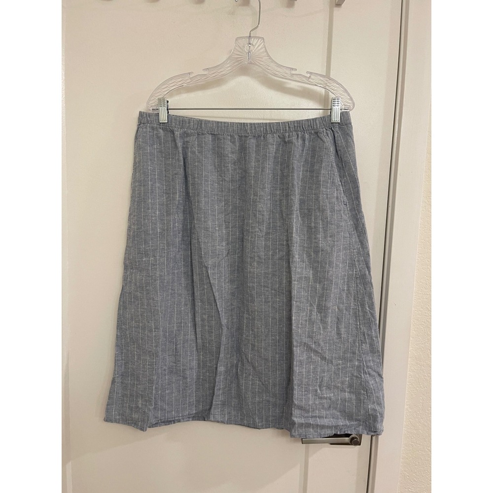 Eileen Fisher Hemp Organic Cotton Blouse Striped Mini Skirt Coastal Luxury